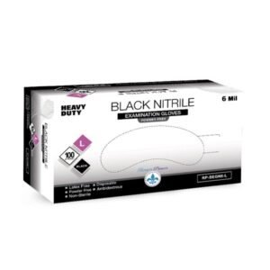 Royalty Premier Large Black 6mil Exam Powder Free Gloves